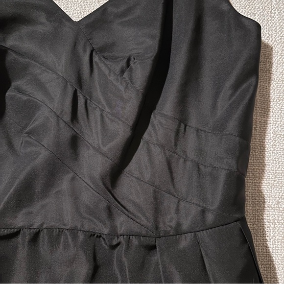 ISAAC MIZRAHI Silk Black Party Dress Semi-Formal Tulle Lined Pleats Women’s 4 - Picture 4 of 16
